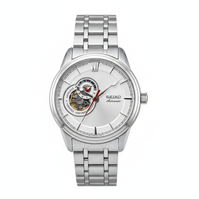 Automatic Open Heart Erkek Kol Saati | Silver